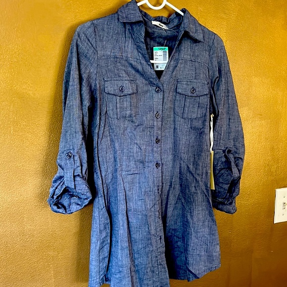 NEW- Papaya- Buttoned, Denim Style Cotton Shirt- M - Picture 2 of 3